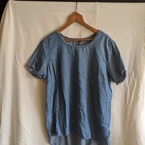 Blue jean short sleeve shirt size Medium